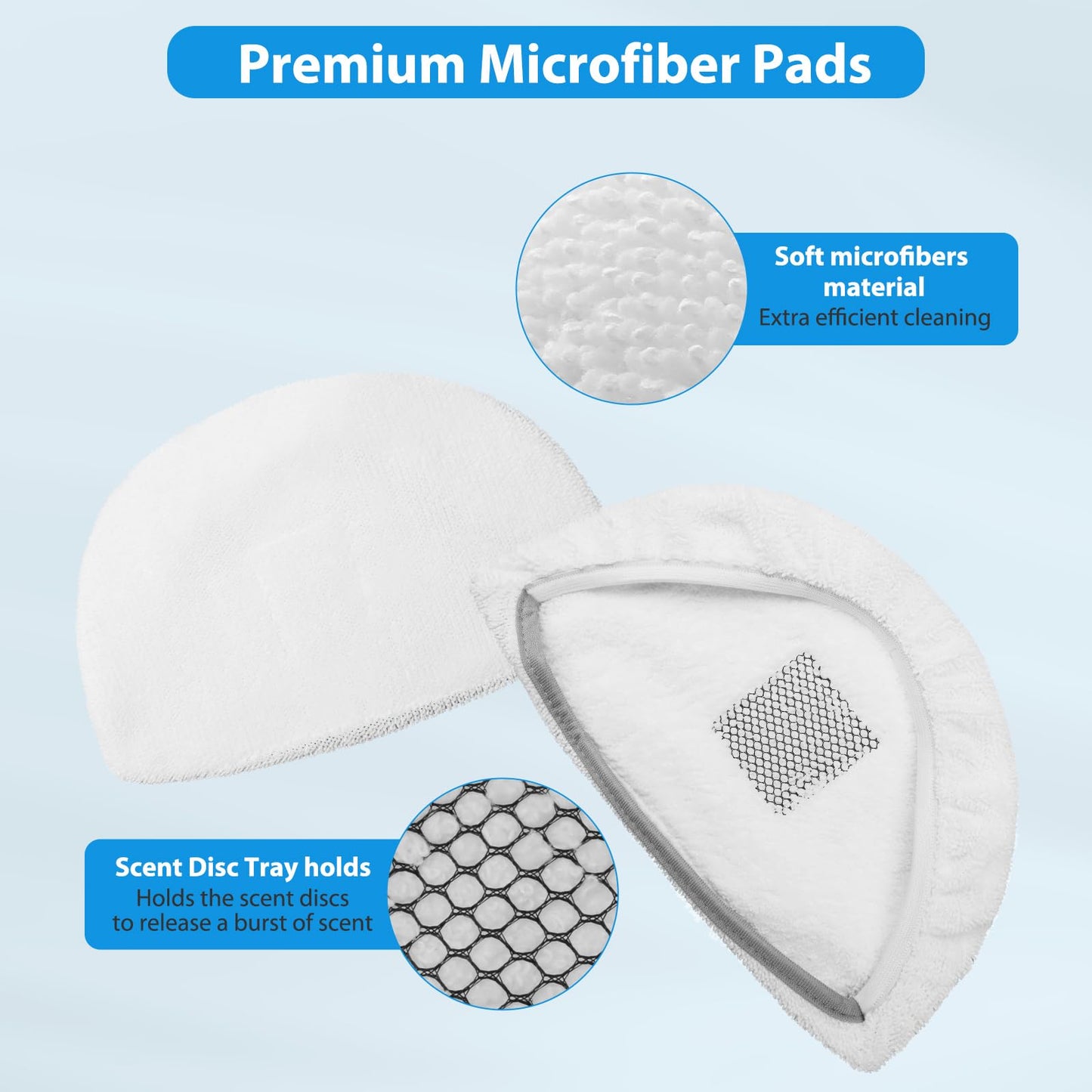Steam Mop Replacement Pads -Replacement for Bissell Powerfresh Steam Mop 1940 1806 1544 2075 2685A 2181 2814 Series, Model 19402 19404 19408 19409 1940A 1940F 1940Q 1940T 1940W B0006 B0017 2075A-