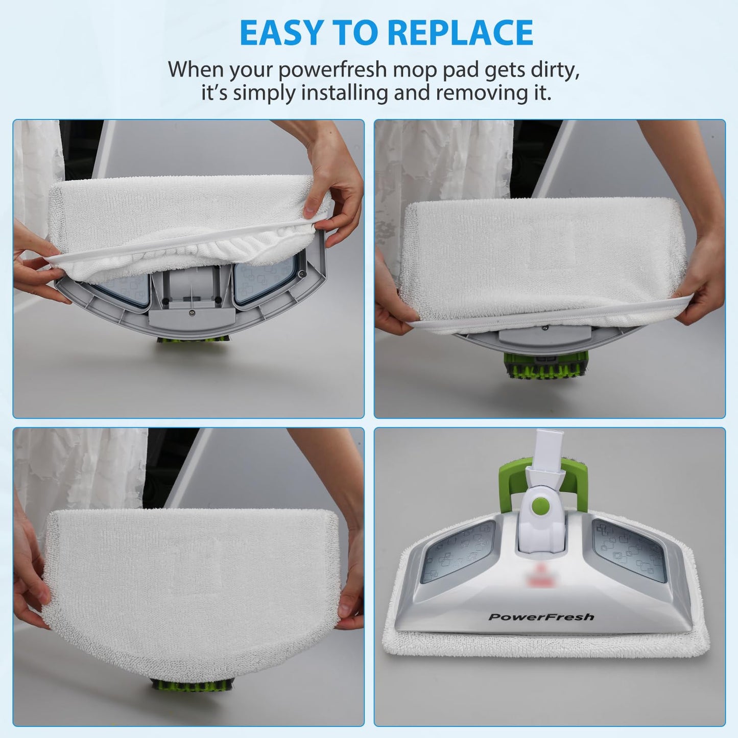 Steam Mop Replacement Pads -Replacement for Bissell Powerfresh Steam Mop 1940 1806 1544 2075 2685A 2181 2814 Series, Model 19402 19404 19408 19409 1940A 1940F 1940Q 1940T 1940W B0006 B0017 2075A-