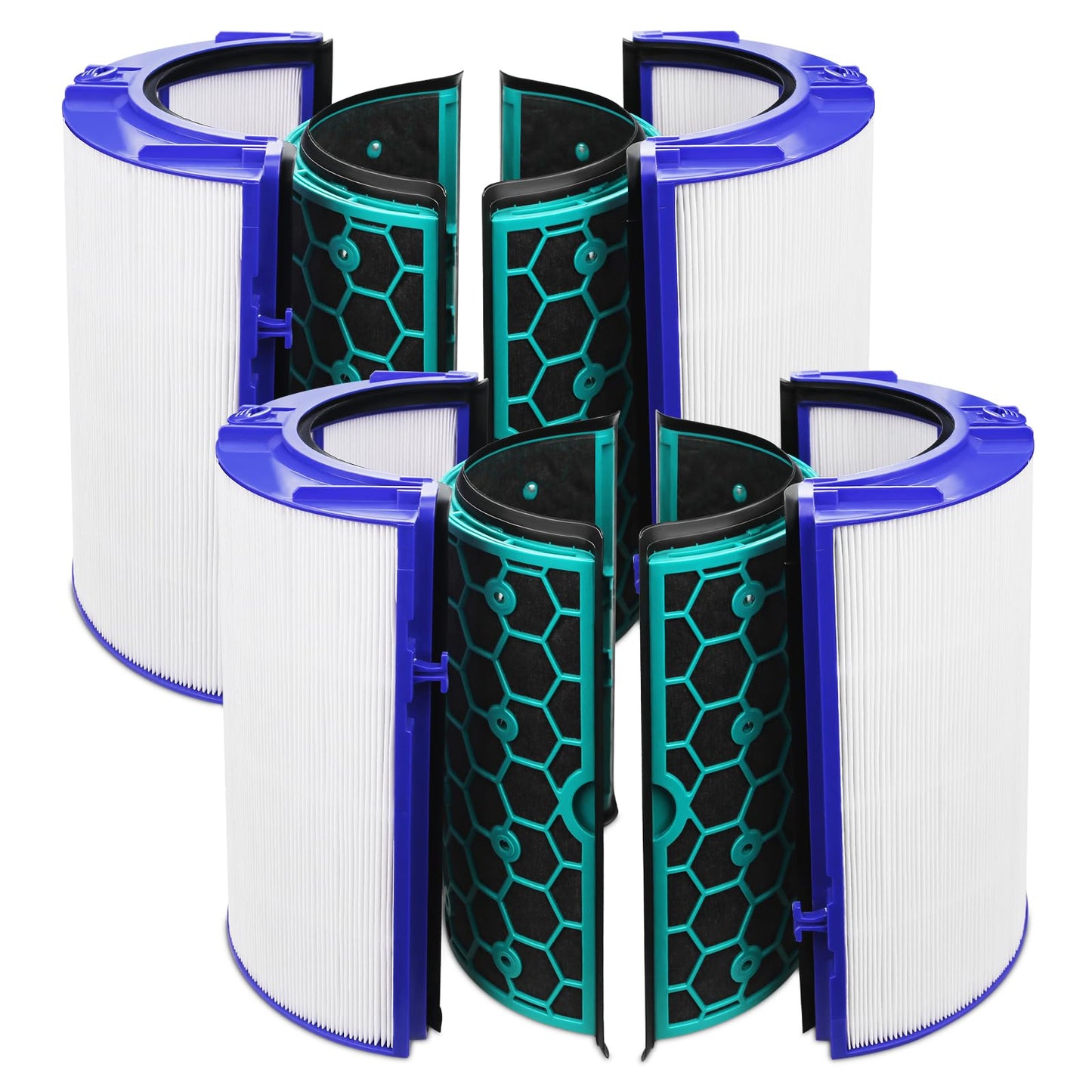 360° Combi 2-in-1 Replacement Filter for Dyson PH01, PH02, PH03, PH3A, PH04, HP04, HP4A, TP4A, TP04, DP4A, DP04, HP06, TP06, HP07, TP7A, TP07, HP09, TP09, TP10, HP10, Part No. 970341-01, 1 PACK Black
