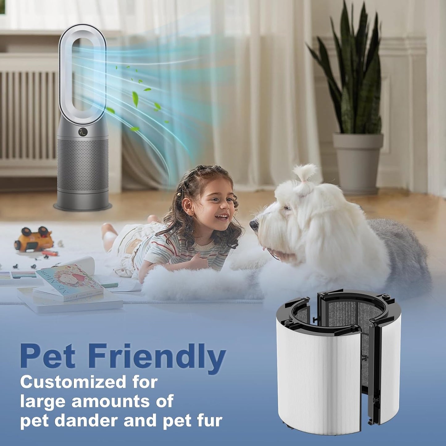 360° Combi 2-in-1 Replacement Filter for Dyson PH01, PH02, PH03, PH3A, PH04, HP04, HP4A, TP4A, TP04, DP4A, DP04, HP06, TP06, HP07, TP7A, TP07, HP09, TP09, TP10, HP10, Part No. 970341-01, 1 PACK Black