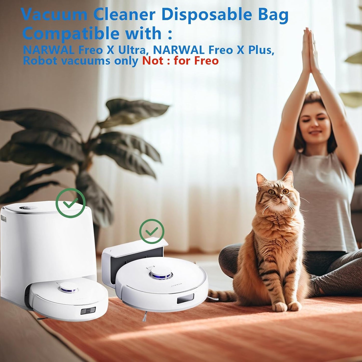 6-Pack Freo X Ultra Replacement Dust Bags Compatible with Only for NARWAL Freo X Ultra, NARWAL Freo X Plus, 1L Capacity Dust Disposable HEPA Filter Vacuum Dust Bags