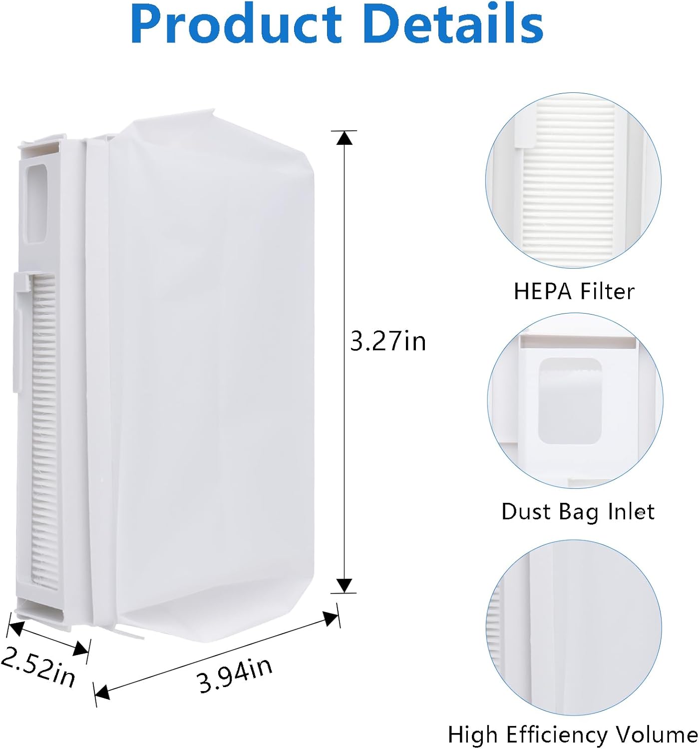 6-Pack Freo X Ultra Replacement Dust Bags Compatible with Only for NARWAL Freo X Ultra, NARWAL Freo X Plus, 1L Capacity Dust Disposable HEPA Filter Vacuum Dust Bags