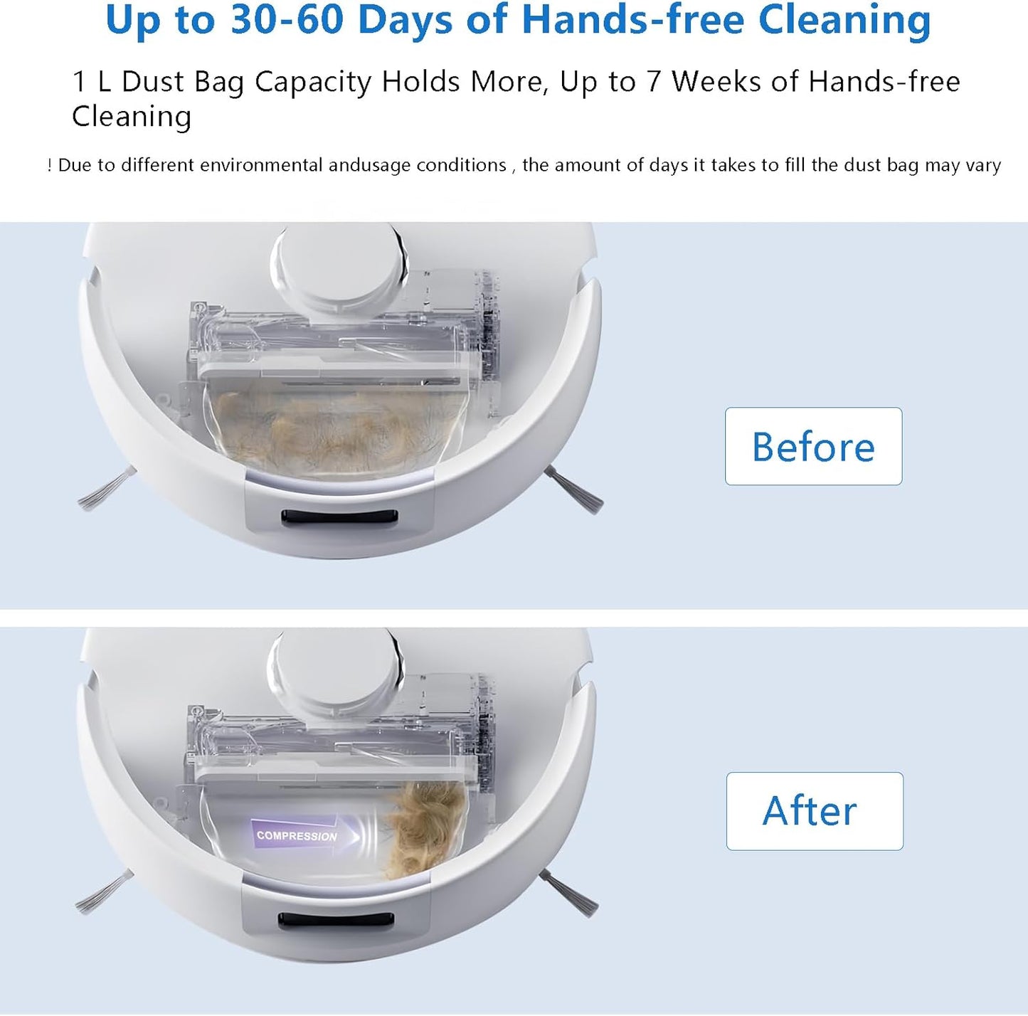 6-Pack Freo X Ultra Replacement Dust Bags Compatible with Only for NARWAL Freo X Ultra, NARWAL Freo X Plus, 1L Capacity Dust Disposable HEPA Filter Vacuum Dust Bags