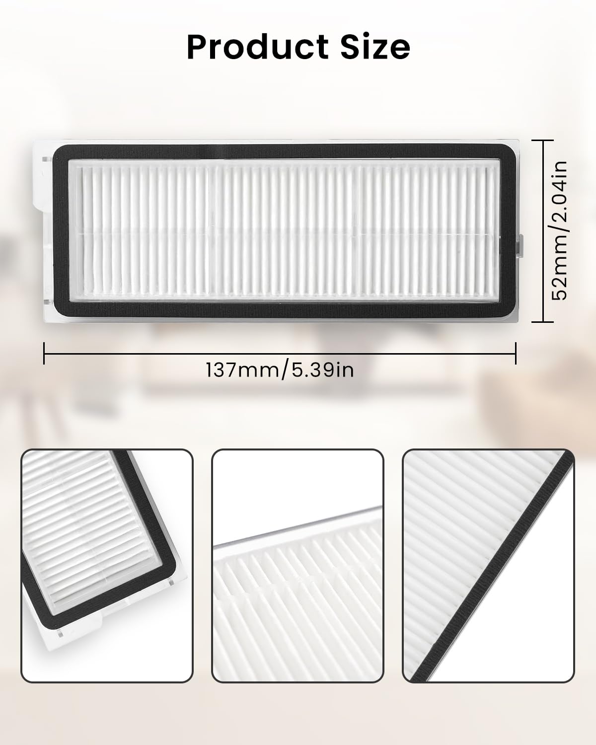 Washable Filter Replacement Parts For Roborock Qrevo series Robot Vacuum Cleaners, High Efficiency Filters(4 Pack)
