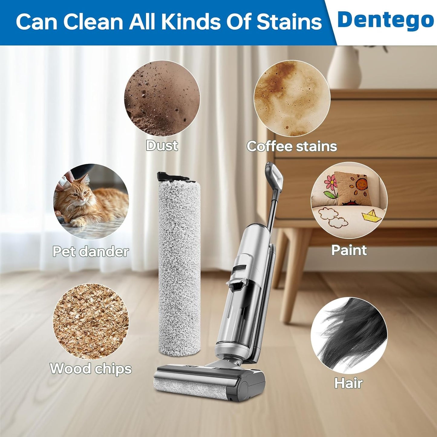 【Only S5 Steam】 Brush Roller Replacement Parts Compatible with Tineco Floor ONE S5 Steam Cleaner Wet Dry Vacuum All-in-one, 2 Brush Rollers