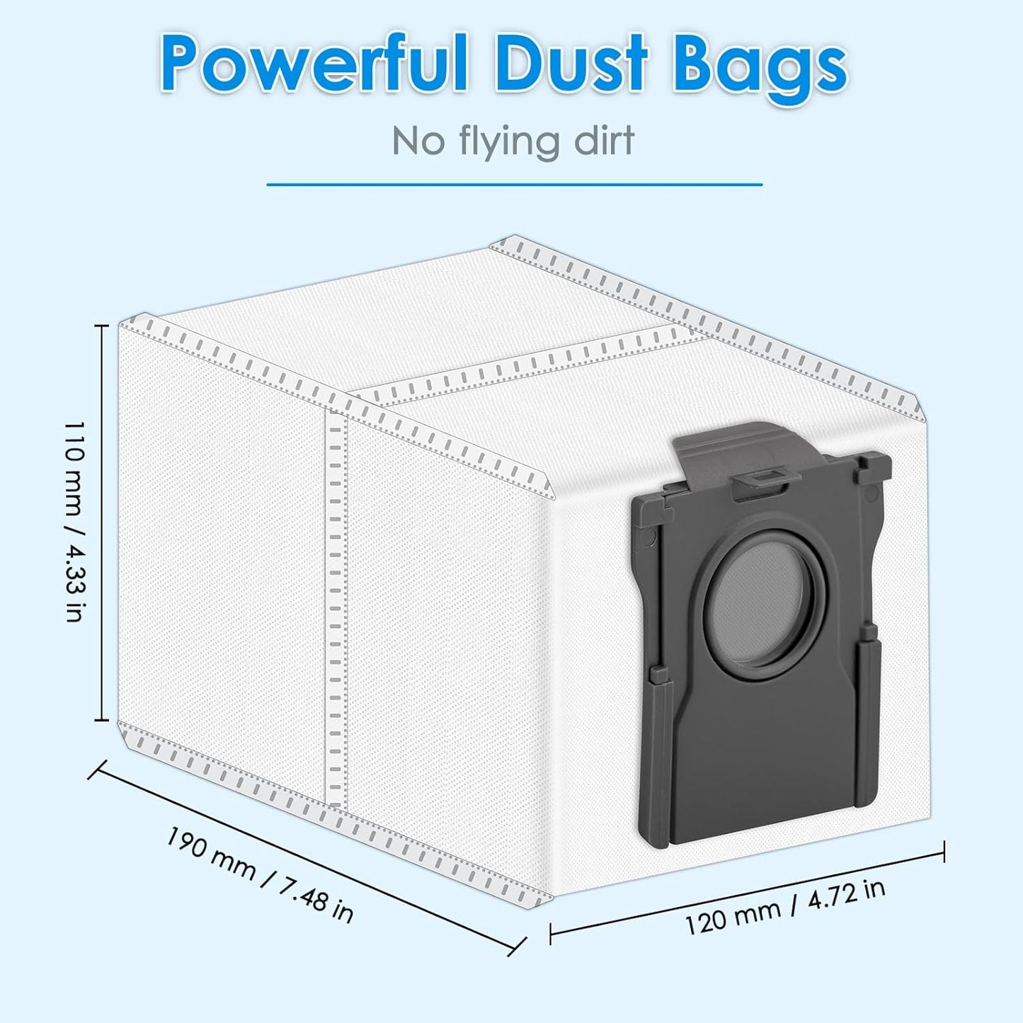 (12 Pack) L10S Ultra Gen 2 Dust Bags Compatible With Dreame L10s Ultra Gen 2/ L10s Pro Ultra/ L40 Ultra/ L50Ultra/ X50 Ultra/ X40 Ultra / X30 Ultra Robot Vacuum Cleaner, Replacement parts Bags