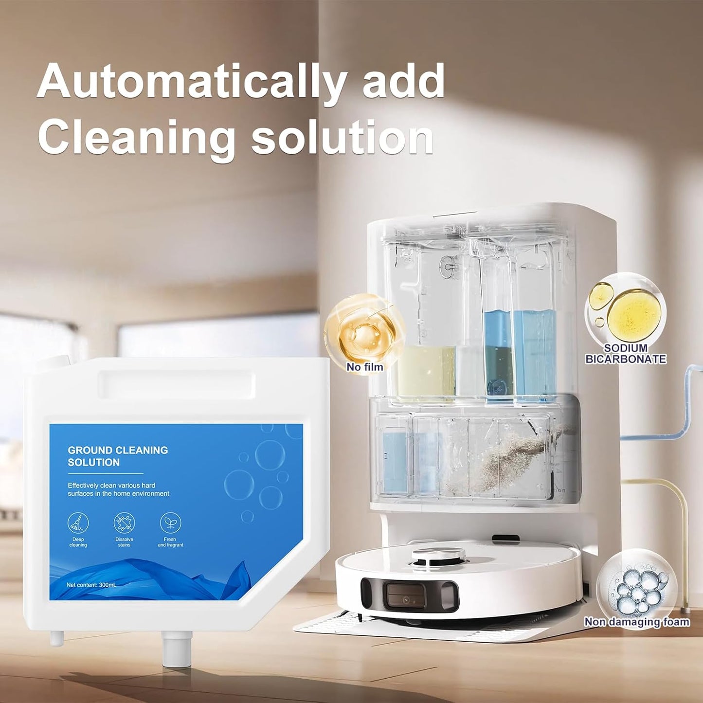 Compatible with Dreame Vacuum Cleaner Solution, Multi-Surface Floor Cleaning Solution Compatible with L10s Ultra Robot Vacuum (31.74 Fl Oz)6pcs