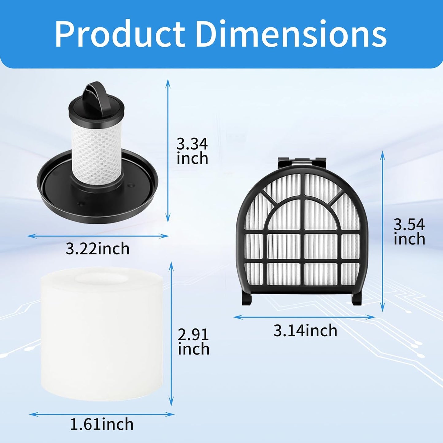 Brush Roller Foam Hepa Felt Filters Compatible with Shark LZ600 LZ601 LZ602 LZ602C APEX UpLight Lift-Away DuoClean Vacuum Cleaner # XFFLZ600 & XHFFC600