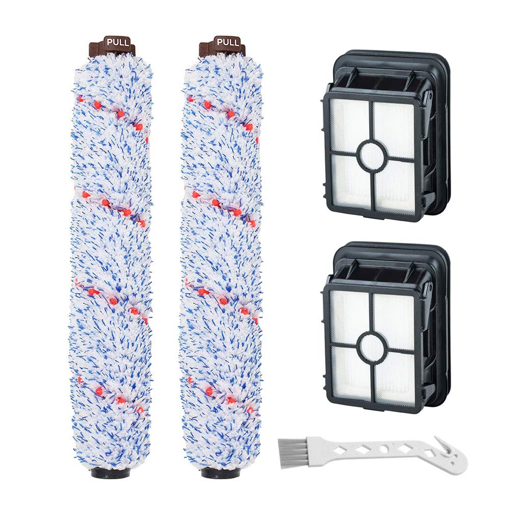 Lemige Brush Filter Replacement Parts for Bissell CrossWave Vacuum 3888A 1785 Pet Pro 2306A Cordless Wet Dry Vac, 3 Pack 2460 Multi-Surface Pet Brush Roll & 1866 Vacuum Filter, Part 1613568 1608684