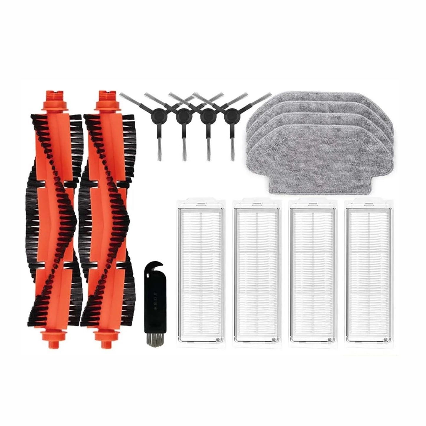 Compatible Parts for Robot Vacuum Cleaner – Includes Side Brushes, Filters, Roll Brushes, and Mop Cloth Set – Replacement for XIAOMI STYJ02YM All-in-One Sweep and Mop Robot Vacuum Cleaner.