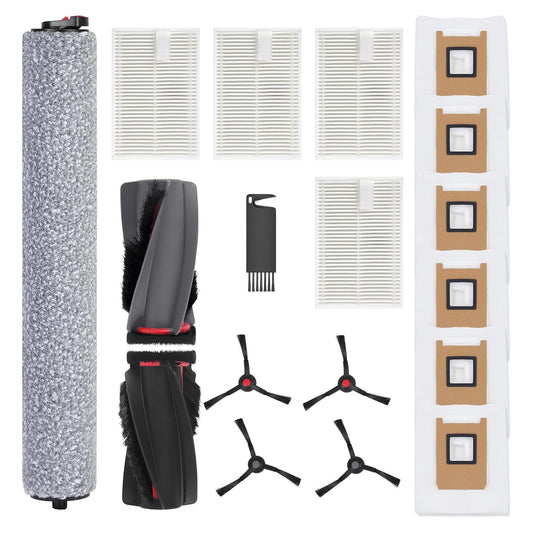 C28 Accessories Replacement for eufy C28 Omni Vacuum Cleaner,C28 Accessories Kit Include 1 Main Brush,1 Roller Mop,4 Side Brushes,4 HEPA Filters,6 Replacement Dust Bags,1 Cleaning Tools