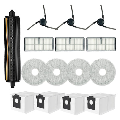 Replacement Parts For Dreame X40 Ultra Complete L40 Ultra X40 Master MOVA P10 Pro Ultra Mop Pads X4; Dust bag X4; Filter HEPA X3;Tri-cut Main Brushe X1; Side Brushes X3 Accessories