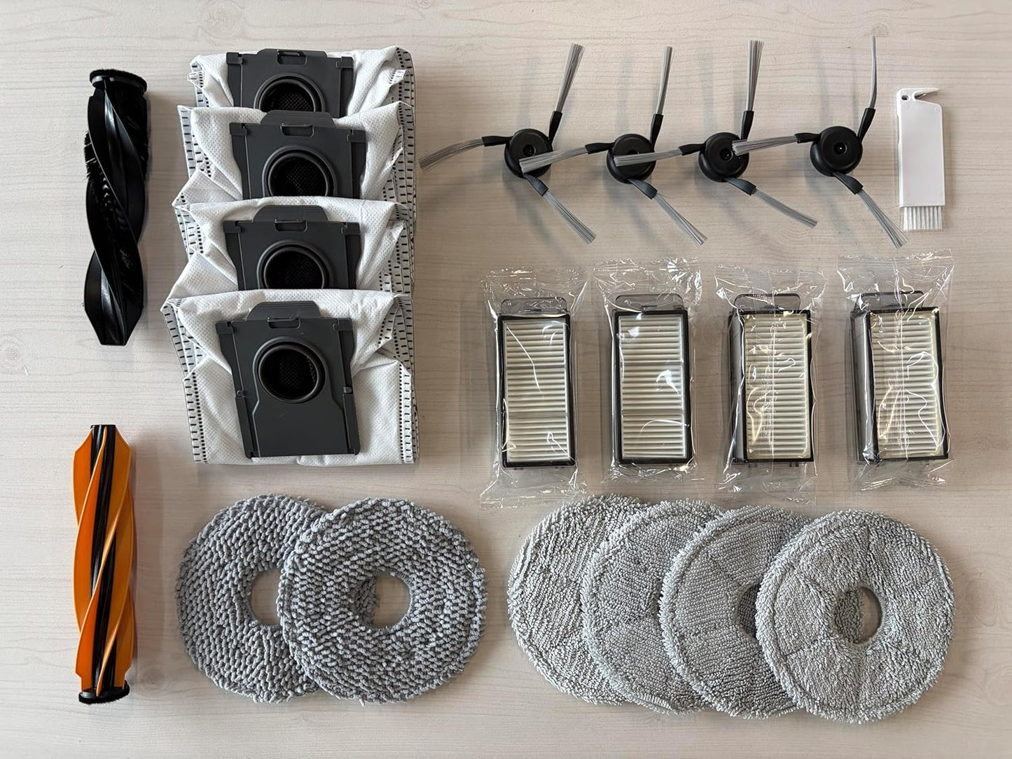 Dreame X50 Ultra Replacement Parts Accessories for Dreame X50 Ultra Complete L50 Ultra X50 Master L40s Pro Ultra MOVA V50 Mop Pads X6 Dust Bags X4; HEPA Filter X4; Main Brushes X2; Side Brushes X4