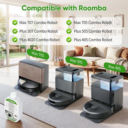 2 Pack Floor Cleaning Solution for Roomba Plus 405 505 Max 705 Combo Robot, Mopping Concentrate for iRobot Roomba, Residue & Streak Free, Pet Safe, Deeply Cleans Various Hard Floors, 300ML