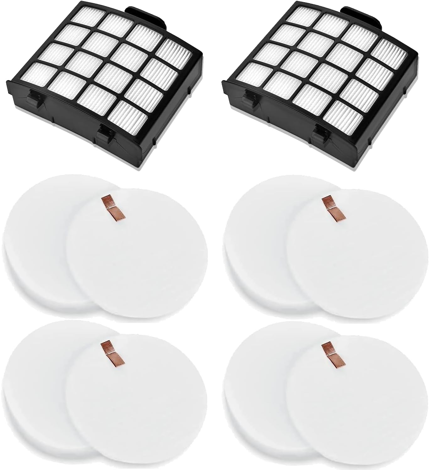 AZ2002 Vacuum Filter Replacement Parts for Shark Vertex Duoclean Upringht Vacuum AZ2000 AZ2000W AZ2002, Compare to Part XHFAZ2000, XFFKAZ2000, 2 High Efficiency Filters and 4 Foam and Felt Filter.