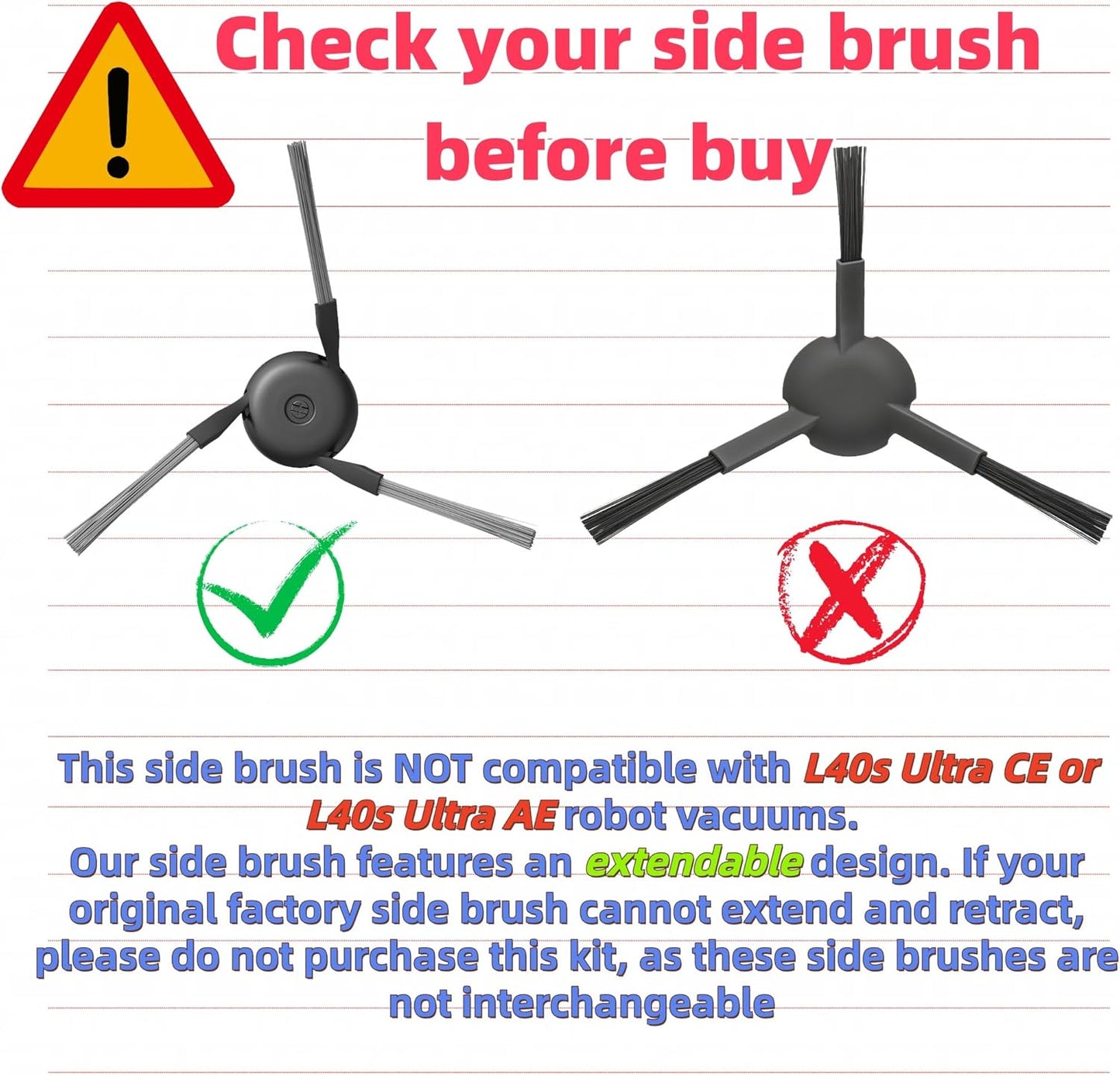 Replacement Parts Accessories for Dreame X40 Ultra Complete L40 Ultra (Gen 2) X40 Master MOVA P10 Pro Ultra (Gen 2) / P50 Pro Ultra Mop Pads *6 Dust Bag*4 Filter HEPA*4 Main Brushes*2 Side Brushes*4