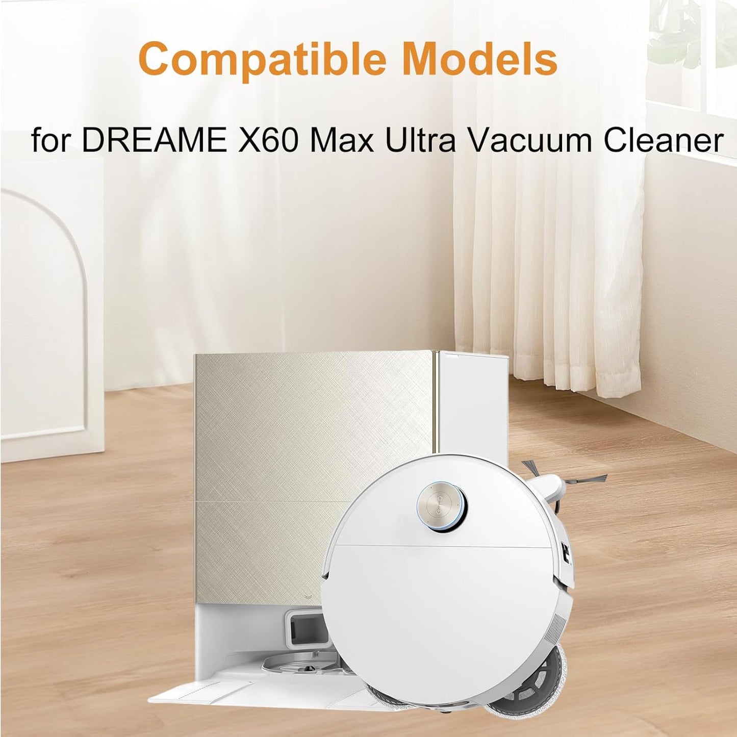 26 Pcs Replacement Kit for DREAME X60 Max Ultra Robot Vacuum, Includes 2 Main Roller Brush, 6 Mop Pad, 6 Dust Bag, 6 Side Brush, 4 HEPA Filter, 2 Cleaing Tool