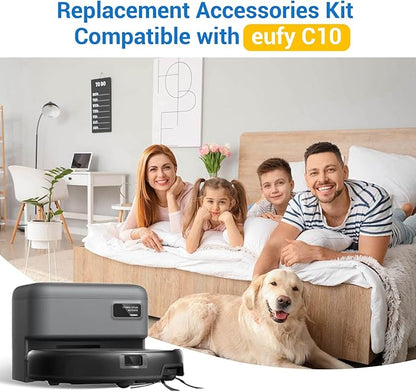 22 Pack Replacement Parts Compatible with for Eufy C10 Robot Vacuums Accessories kit, 2 Roller Brush, 6 HEPA Filters, 6 Side Brushes, 6 Dust Bags, 1 Clean Tool, 1 Screwdriver