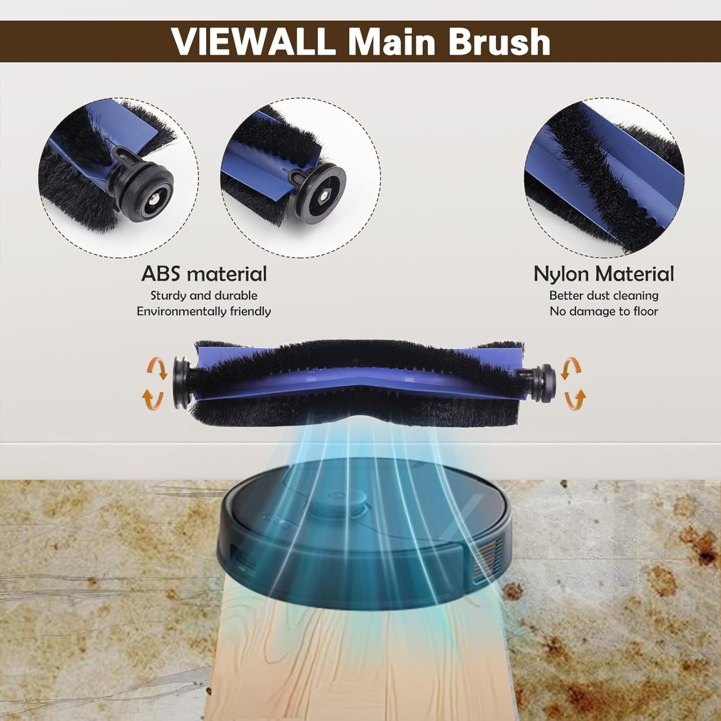 VIEWALL 19 Pack X10 Accessories Kit Replacement for Eufy X10 Pro Omni Vacuum,1 Main Brush,4 Mop Cloth Pads,4 Side Brushes,2 HEPA Filters,6 Replacement Dust Bags,1 Cleaning Tools,1 Screwdriver
