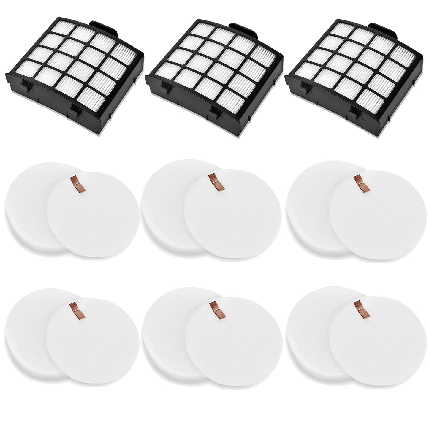 AZ2002 Vacuum Filter Replacement Parts for Shark Vertex Duoclean Upringht Vacuum AZ2000 AZ2000W AZ2002, Compare to Part XHFAZ2000, XFFKAZ2000, 2 High Efficiency Filters and 4 Foam and Felt Filter.