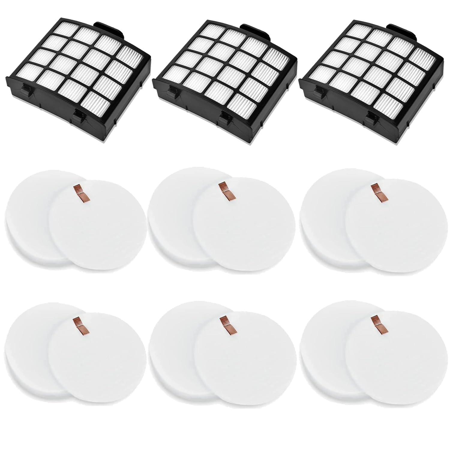 AZ2002 Vacuum Filter Replacement Parts for Shark Vertex Duoclean Upringht Vacuum AZ2000 AZ2000W AZ2002, Compare to Part XHFAZ2000, XFFKAZ2000, 2 High Efficiency Filters and 4 Foam and Felt Filter.