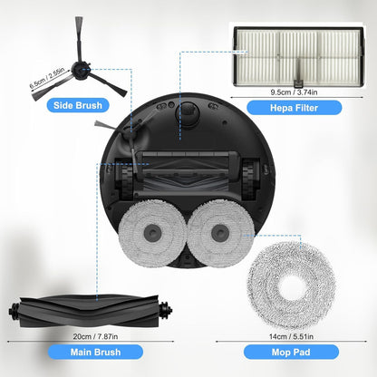 Accessories for Dreame L10s Ultra Gen 2 / L10s Ultra Heat ONLY; Dreame L40s Ultra AE/CE X30 Ultra D30 Ultra Mova E30 Ultra/Mops dust Bag Filter HEPA Main Brushes Side Brushes
