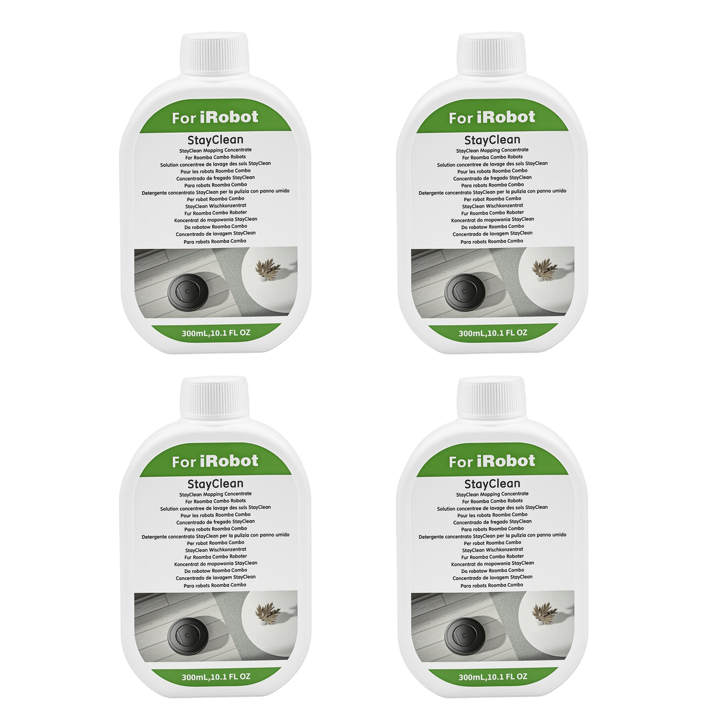 2 Pack Floor Cleaning Solution for Roomba Plus 405 505 Max 705 Combo Robot, Mopping Concentrate for iRobot Roomba, Residue & Streak Free, Pet Safe, Deeply Cleans Various Hard Floors, 300ML