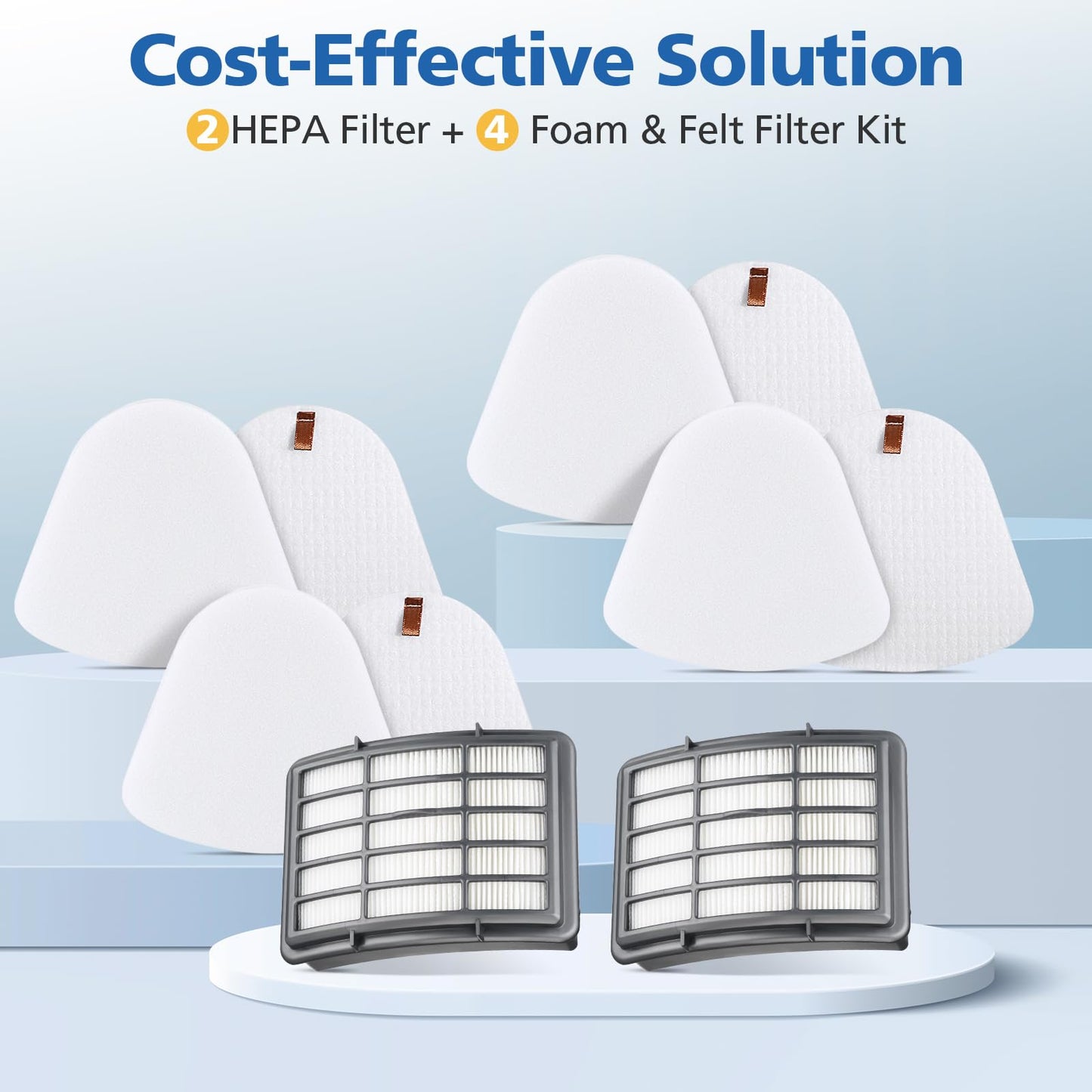 Lift Away Filter Replacement Pack Filters （4+2 ）–Replacement for Shark Vacuum Compatible with Navigator Lift Away Models NV350, NV351, NV352, NV355, NV356E, NV360, UV440, UV540, CU500, XFF350, XHF350.