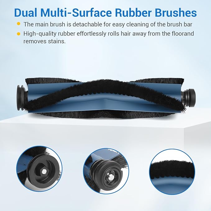 21Pcs X10 Pro Omni Replacement Parts Kit for Eufy X10 Pro Omni Robot Vacuum Accessories, 1 Main Roller Brush, 6 Dust Bags 4 Side Brushes 4 Hepa Filters 4 Mop Pads 1 Screwdriver 1 Clean Tool