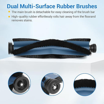 21Pcs X10 Pro Omni Replacement Parts Kit for Eufy X10 Pro Omni Robot Vacuum Accessories, 1 Main Roller Brush, 6 Dust Bags 4 Side Brushes 4 Hepa Filters 4 Mop Pads 1 Screwdriver 1 Clean Tool