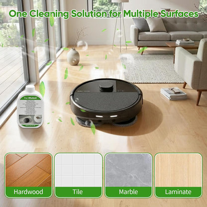 2 Pack Floor Cleaning Solution for Roomba Plus 405 505 Max 705 Combo Robot, Mopping Concentrate for iRobot Roomba, Residue & Streak Free, Pet Safe, Deeply Cleans Various Hard Floors, 300ML