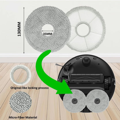 Replacement Parts For Dreame X40 Ultra Complete L40 Ultra X40 Master MOVA P10 Pro Ultra Mop Pads X4; Dust bag X4; Filter HEPA X3;Tri-cut Main Brushe X1; Side Brushes X3 Accessories
