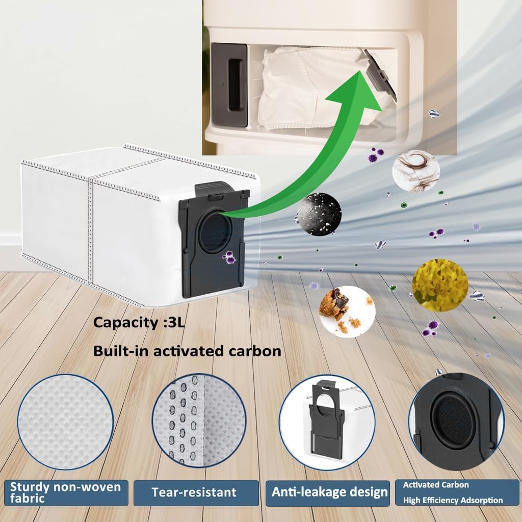 Replacement Parts for Dreame X40 Ultra Complete L40 Ultra X40 Master MOVA P10 Pro Ultra Mop Pads X8;Filter HEPA X6;Tri-Cut Main Brushe X1; Side Brushes X6 Accessories