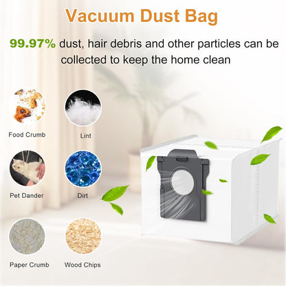 26 Pcs Replacement Kit for DREAME X60 Max Ultra Robot Vacuum, Includes 2 Main Roller Brush, 6 Mop Pad, 6 Dust Bag, 6 Side Brush, 4 HEPA Filter, 2 Cleaing Tool