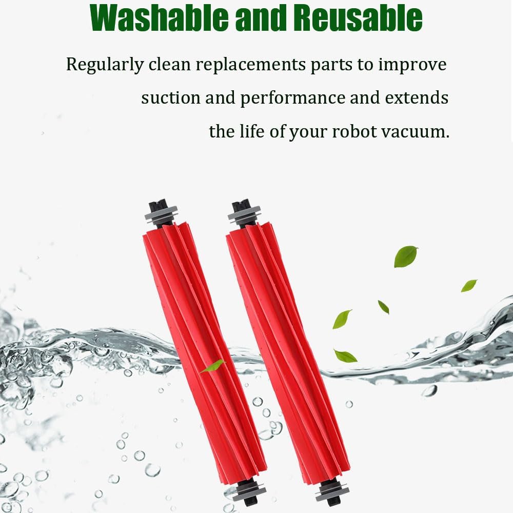 4 Pack Main Brushes Replacement For Roborock Q7,Q7+,Q7 Max,Q7 Max+,S7 Series,QV 35A/35S, Q Revo,Qrevo S/MaxV/Pro/Plus Vacuum Cleaner