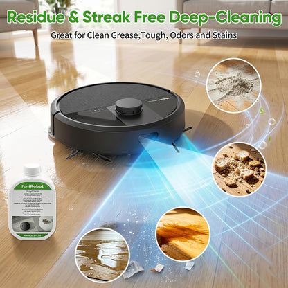 2 Pack Floor Cleaning Solution for Roomba Plus 405 505 Max 705 Combo Robot, Mopping Concentrate for iRobot Roomba, Residue & Streak Free, Pet Safe, Deeply Cleans Various Hard Floors, 300ML