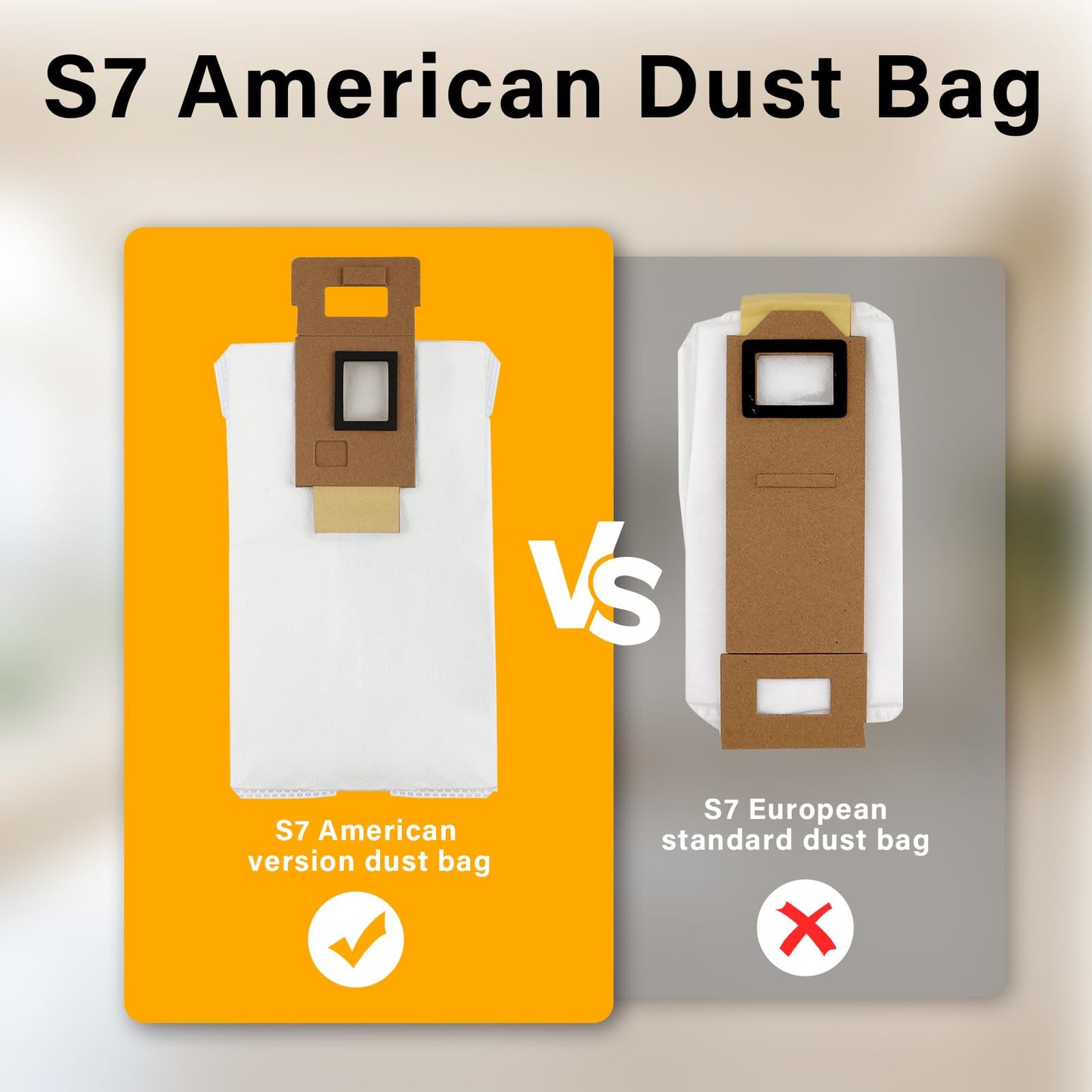 Dust Bag for Roborock S7/S7+ Vacuum Cleaner Auto-Empty Dock, 3L Large Capacity Cleaner Bag（7pack）