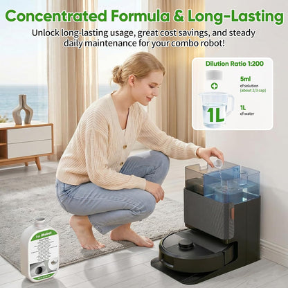 2 Pack Floor Cleaning Solution for Roomba Plus 405 505 Max 705 Combo Robot, Mopping Concentrate for iRobot Roomba, Residue & Streak Free, Pet Safe, Deeply Cleans Various Hard Floors, 300ML