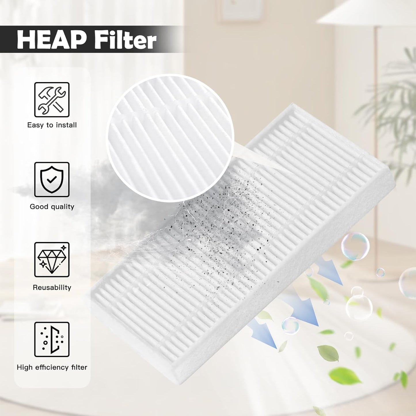 C20 Accessories Kit Replacement for Eufy Omni C20 Vacuum Cleaner,1 Main Brush,4 Mop Cloth Pads,4 Side Brushes,4 HEPA Filters,6 Replacement Dust Bags,1 Cleaning Tools,1 Screwdriver