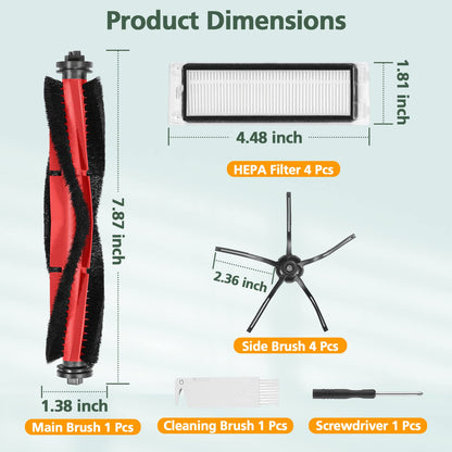 Replacement Accessories Kit Compatible with Roborock Q5 Q5+ Q5 Plus Vacuum Cleaner（11 Pack）