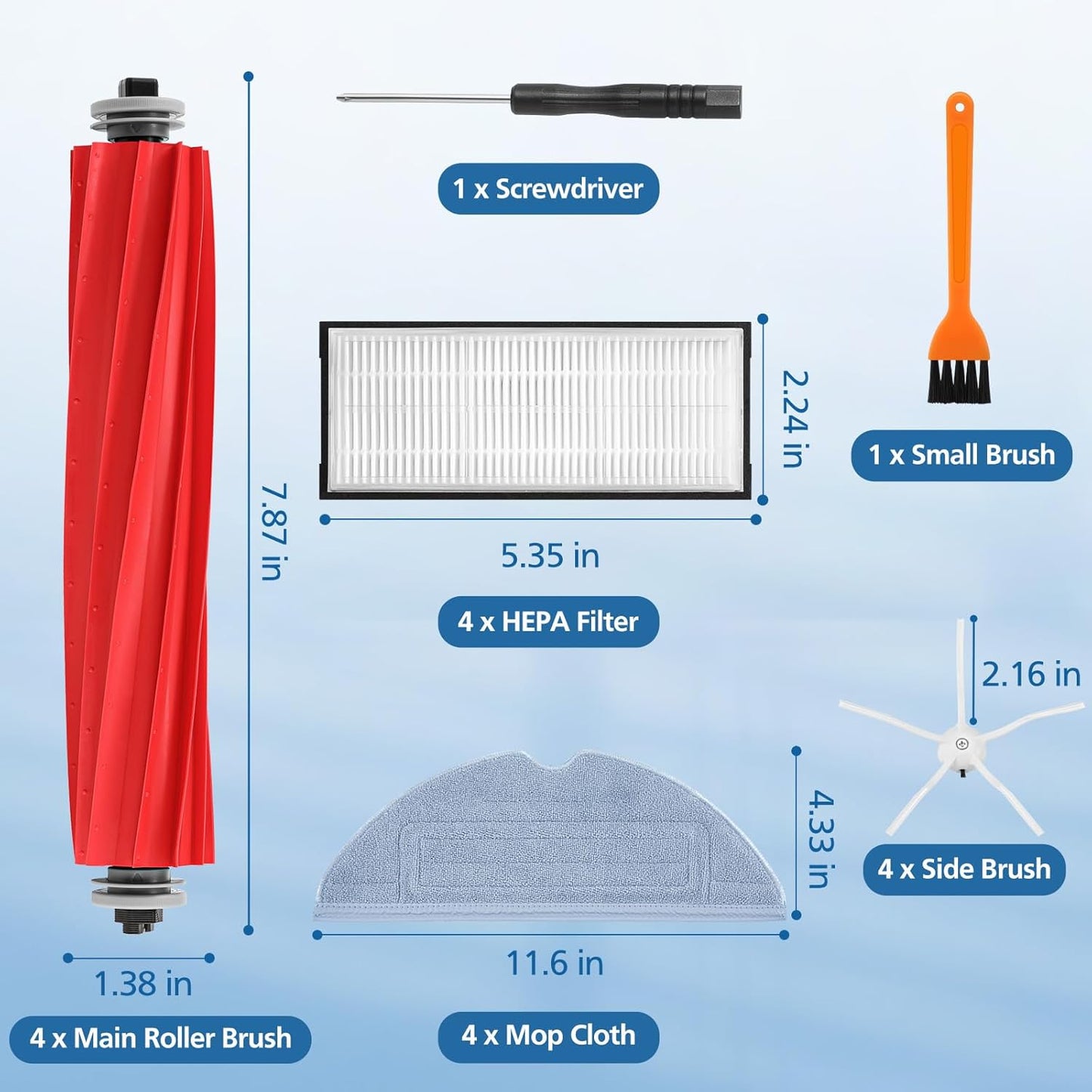 Roborock s7 accessories Replacement Parts for Roborock S7/T7 series, Roborock S7 MaxV series(13 Pack)
