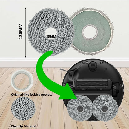 Replacement Parts for Dreame X40 Ultra Complete L40 Ultra X40 Master MOVA P10 Pro Ultra Mop Pads X8;Filter HEPA X6;Tri-Cut Main Brushe X1; Side Brushes X6 Accessories
