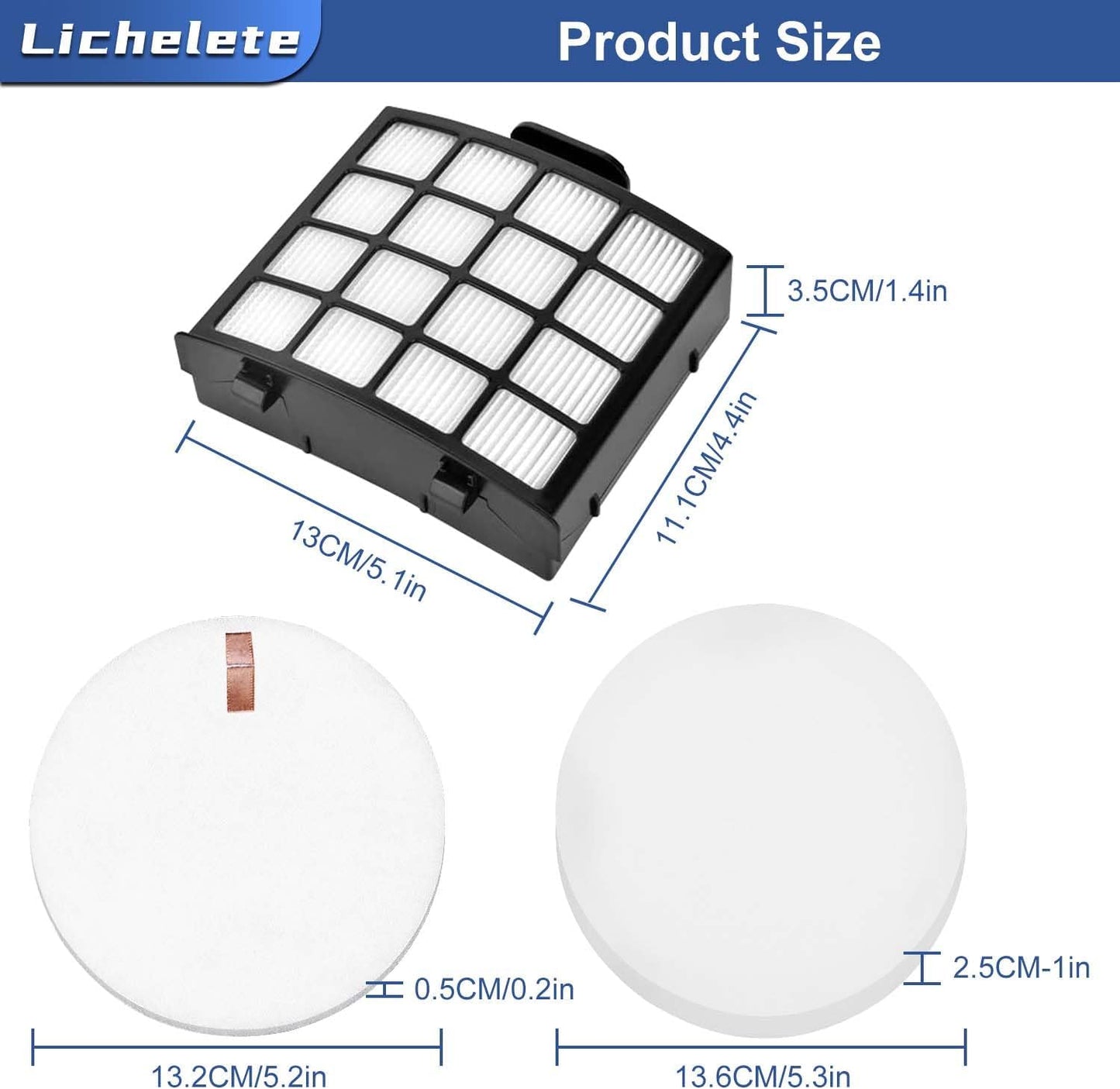 AZ2002 Vacuum Filter Replacement Parts for Shark Vertex Duoclean Upringht Vacuum AZ2000 AZ2000W AZ2002, Compare to Part XHFAZ2000, XFFKAZ2000, 2 High Efficiency Filters and 4 Foam and Felt Filter.