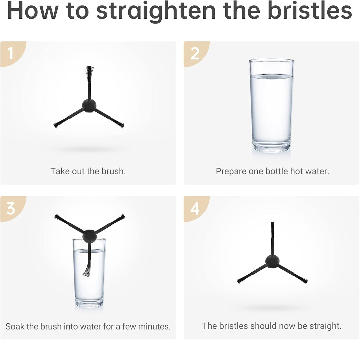 DREAME Side Brush Compatible with D10 Plus Gen2/D9 Max/D10s Plus Robot Vacuum, Robot Vacuum Replacement Side Brush for Cleaning Floors/Carpets (2PCS)