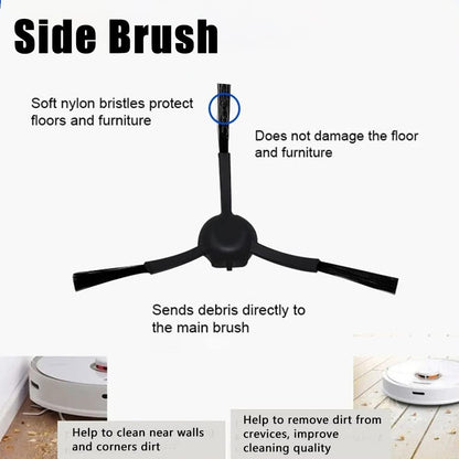 19Pcs Accessories for Dreame Bot Z10 Pro L10 Plus Vacuum Cleaner, 2 Main Brush, 4 Side Brush, 4 HEPA Filter, 3 Dust Bag, 4 Mop Cloth, 2 Tools