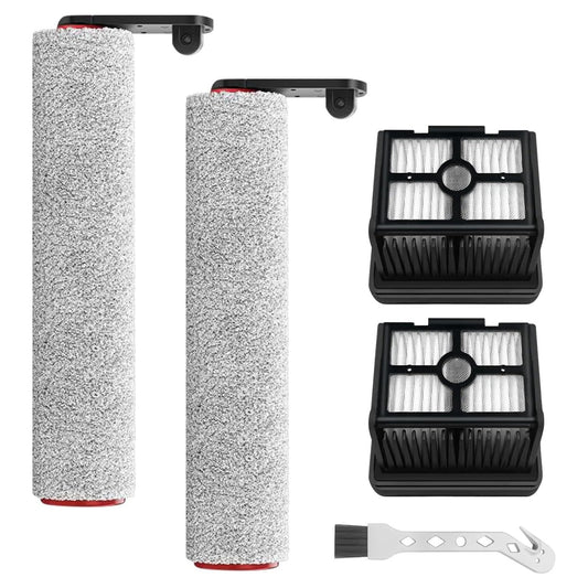 Replacement Brush Roller and HEPA Filter for Dreame H12 Pro, H12 Dual Cordless Wet and Dry Vacuum Cleaner Accessories, 2 Brushes + 2 HEPA Filters + 1 Cleaning Brush