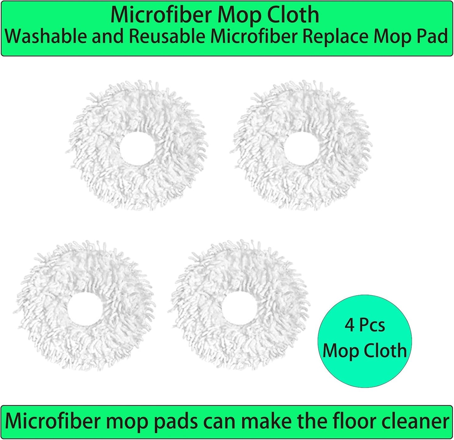 Replacement Spare Parts for Dreametech Bot W10 / W10 Pro Robot Vacuum 1 Main Brush 2 Side Brush 2 Filter 2 Mop Pad Bracket 4 Mop Pad Accessories (11 Pack)