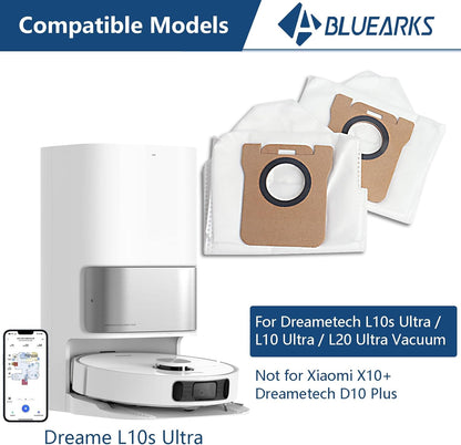 14 Pack Dust Bags Replacement for Dreametech L10s Ultra / L10 Ultra / L20 Ultra Robot Vacuum Accessories Parts