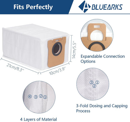 14 Pack Dust Bags Replacement for Dreametech L10s Ultra / L10 Ultra / L20 Ultra Robot Vacuum Accessories Parts