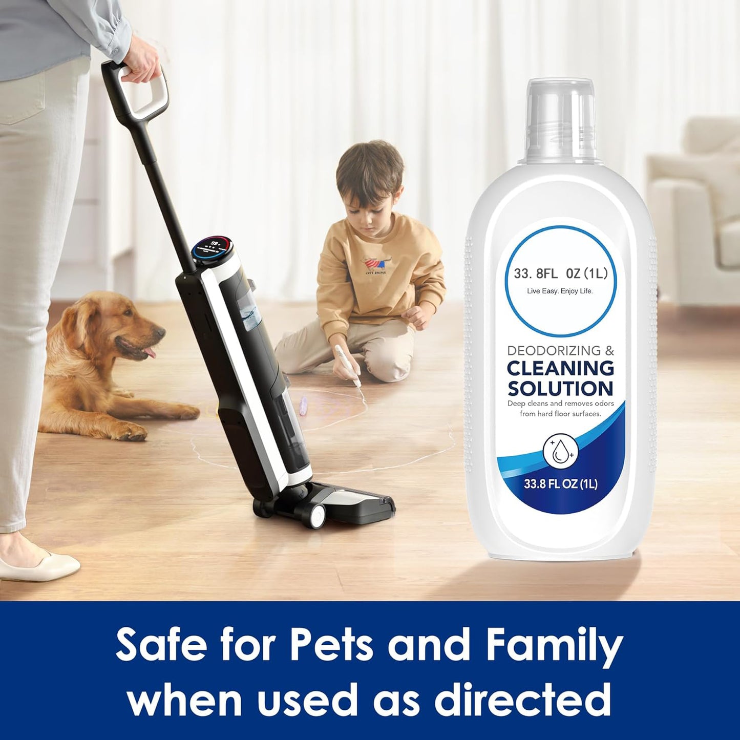 Tineco Floor Cleaning Solution 1L for iFLOOR Series (EXCEPT iFLOOR 5 Steam), FLOOR ONE S3 / S5 / S6 / S7 / S9 Artist Series (EXCEPT S5 Steam / S7 Steam/ S9 Artist Steam) Wet Dry Vacuum